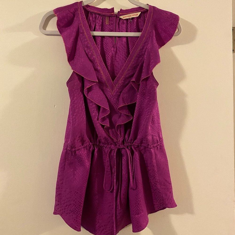 Gorgeous Rebecca Taylor silk blouse sz 8 magenta